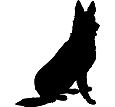 Saksanpaimenkoira Siluetti Sisustustarra - Tenstickers