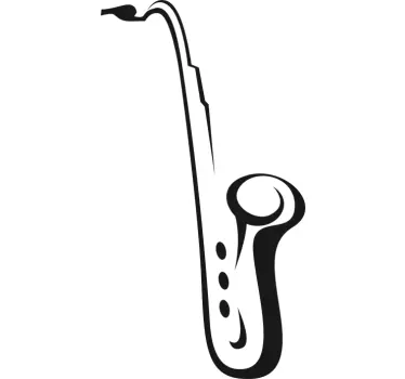 Saksofoni koristeellinen ikkuna tarra - Tenstickers