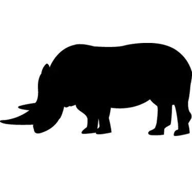 Sarvikuono siluetti seinä tarra - Tenstickers