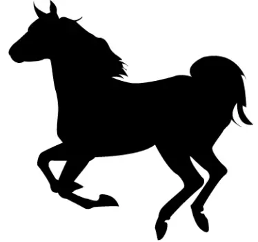 Siluetti hevosen seinä tarra - Tenstickers