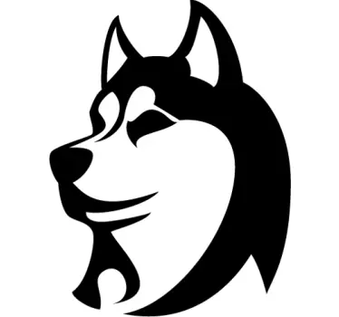 Siluetti siperian husky seinä tarra - Tenstickers