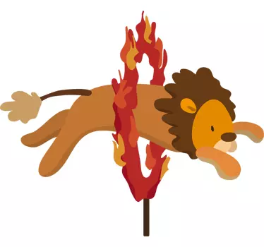 Sirkus tulileijona seinä tarra - Tenstickers