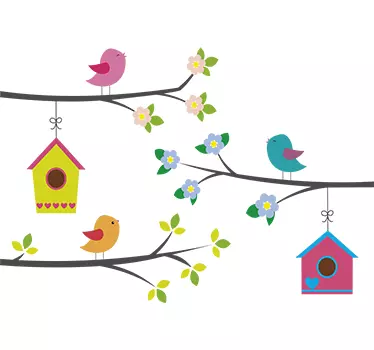 Sisustustarra linnut oksilla - Tenstickers