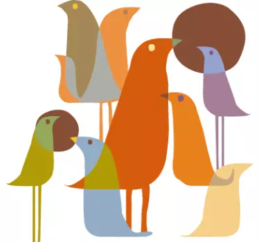 Sisustustarra värikkäät linnut - Tenstickers