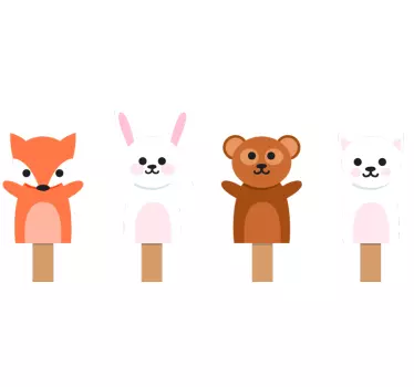 Söpöjä eläimiä halata lelujen seinämerkintää - Tenstickers