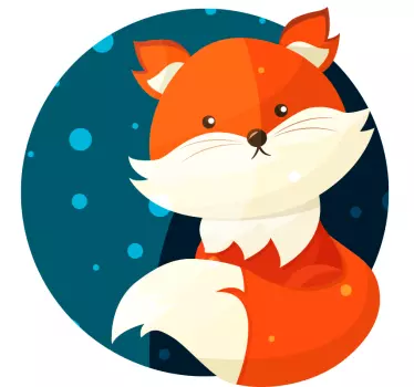 Söpö kettu piirros villieläinten tarra - Tenstickers