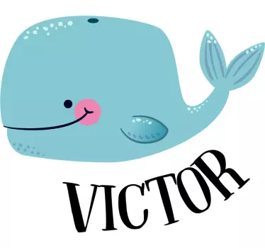 Söpö oikukas valas seinätarra lastenhuone - Tenstickers