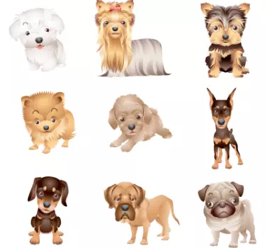 Suloinen pentujen tarran kokoelma - Tenstickers