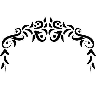 Symmetrinen ornamentti päätyseinän tarra - Tenstickers