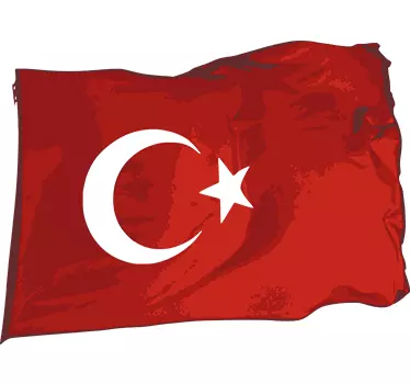 Turkin lippu tuulessa lipputarrat - Tenstickers