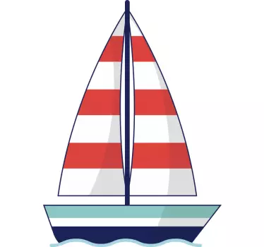 Värikäs purjevene sisustustarra - Tenstickers