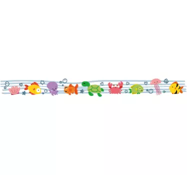Vesieläin näyttelykoristereunus tarra - Tenstickers