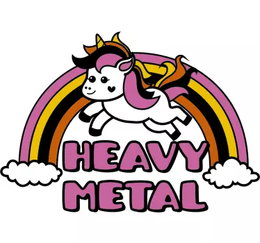 Yksisarvinen raskasmetalliseinä tarra - Tenstickers