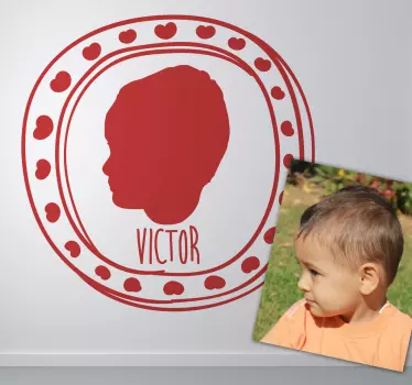 Henkilökohtainen lasten muotokuva seinä tarra - Tenstickers