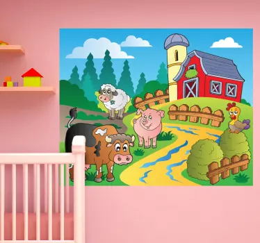 Maatilan eläimet Sisustustarra - Tenstickers