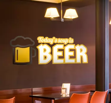Tänään keitto on olutta seinä tarra - Tenstickers