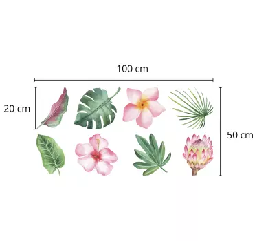 Eksoottinen kukka-asetelma kasvitarra - Tenstickers