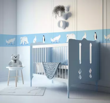 Arktiset eläimet koristereunus seinätarra - Tenstickers