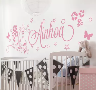 Personoitava kukka-aiheinen nimitarra - Tenstickers