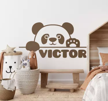 Kurkistettu vauva-panda nimellä vauvatarrat - Tenstickers