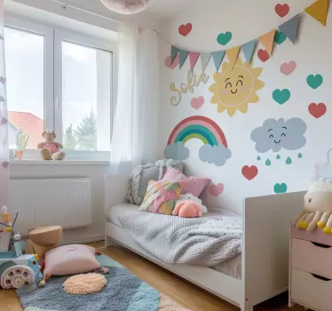 Iloista auringonnousua kuvitelma tarra - Tenstickers