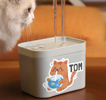Vesikulho nimellä kissa ja koiratarra - Tenstickers