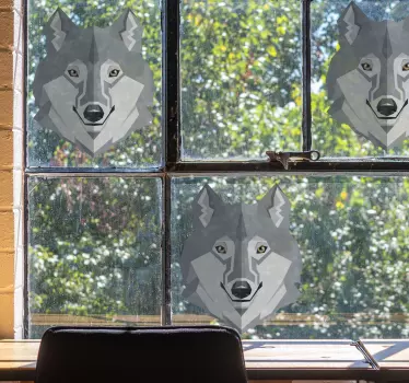 Abstrakti susi suunnittelu Ikkunatarra - Tenstickers