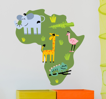 Afrikan Eläimet Karttatarra - Tenstickers