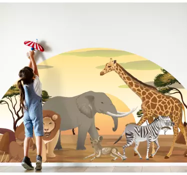 Afrikkalaiset eläimet, joissa on kasveja Villieläintarrat - Tenstickers