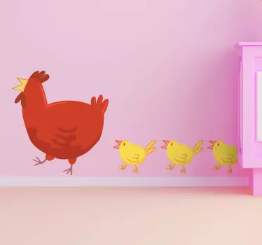 äiti kana poikasilla -tarra - Tenstickers