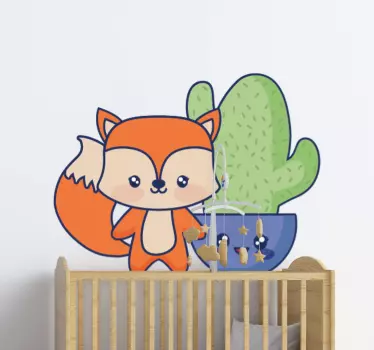 Anime kaktus ja kettu Sarjakuvatarra - Tenstickers