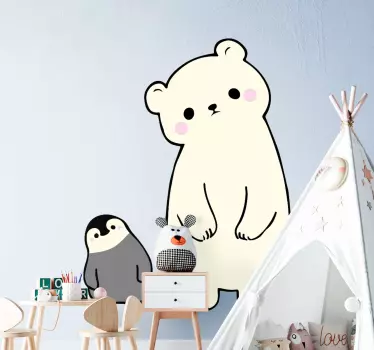 Anime-karhu ja pingviini Eläintarrat - Tenstickers