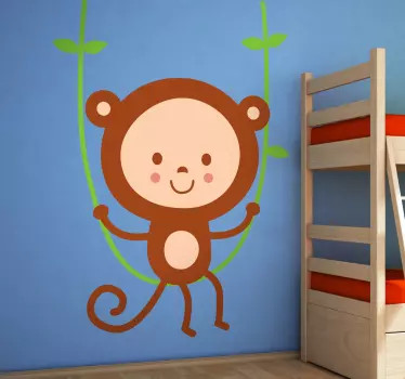 Apinaa seinällä heiluttavat lapsetarra - Tenstickers