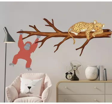 Apinat jahtaavat leopardia Villieläintarrat - Tenstickers