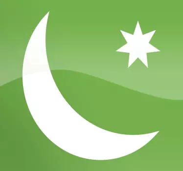 Arabialainen kuu ja tähti -tarra - Tenstickers
