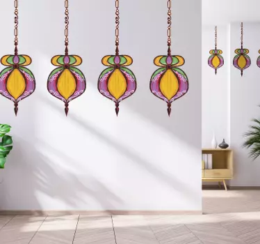 Arabilaiset kynttilät roikkumassa arabitarra - Tenstickers