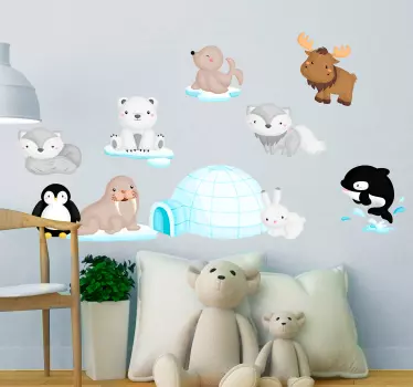 Arktiset villieläinten iso seinätarrat - Tenstickers