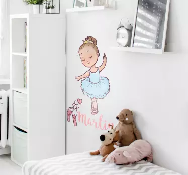 Baleriininimen henkilökohtainen seinä tarra - Tenstickers