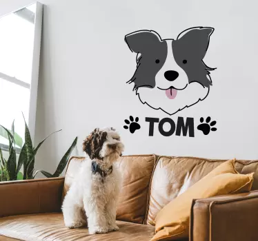 Collie henkilökohtainen tarra lemmikki - Tenstickers