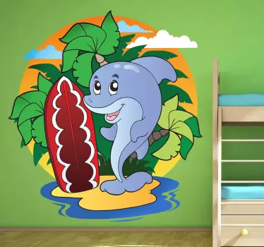 Delfiini ja Purjelautailu Sisustustarra - Tenstickers