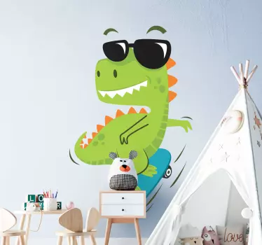 Dino lasit päällä Dinosaurustarra - Tenstickers