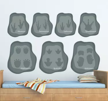 Dinosauruksen jalanjäljet lasten tarra - Tenstickers