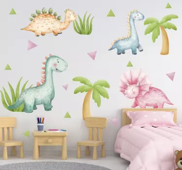 Dinosaurus söpö matelijat seinätarra - Tenstickers
