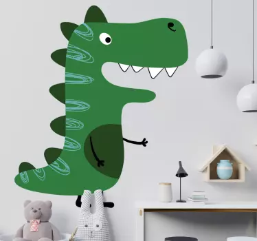 Dinosaurus vihreä piirretty Dinosaurustarra - Tenstickers
