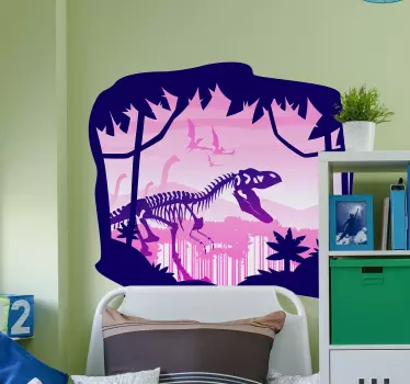 Dinosaurusluurankokohtaus dinosaurus tarra - Tenstickers