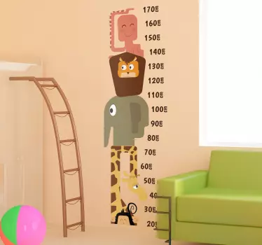 Eläimet Pituusmittatarra - Tenstickers