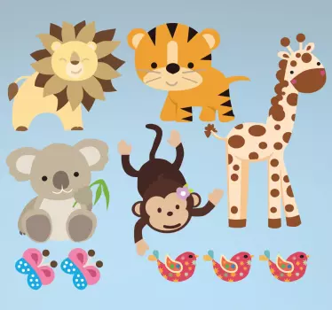 Eläimet Tarrasetti lastenhuoneeseen - Tenstickers