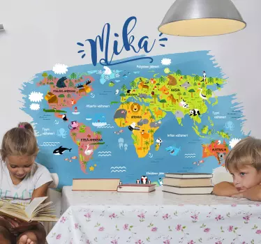 Eläin nimeltään suomen maailmankartta - Tenstickers
