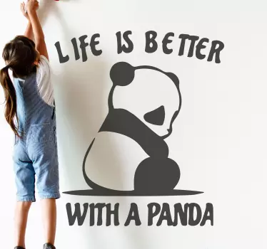 Elämä on parempaa pandan kanssa Villieläintarrat - Tenstickers