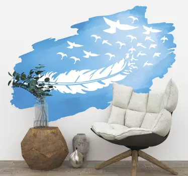 Elegantti höyhenaihe luontoaiheinen seinätarra - Tenstickers